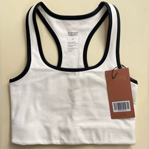 Girlfriend Collective Ivory Tipped Paloma Racerback Sports Bra XS NWT
